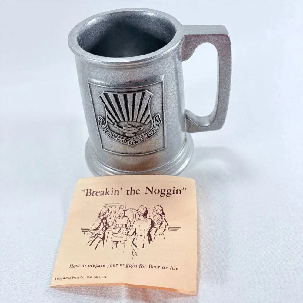 Vintage 1978 Wilton Armetale Pewter Air Command Staff College‎ Beer Stein Mug